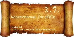 Kesztenbaum Tarján névjegykártya
